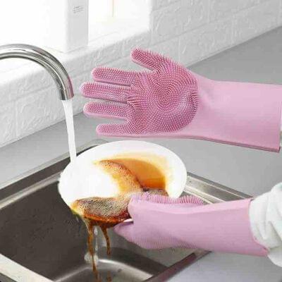 Silicon gloves for cleaning