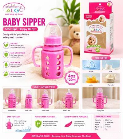 Glass baby feeder bottle
