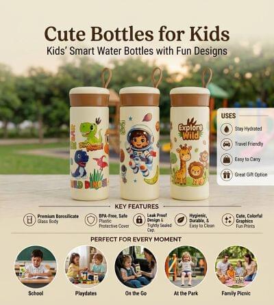 Kids printed plastic bottle
