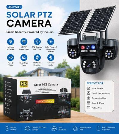Dual solar ptz 4g camera