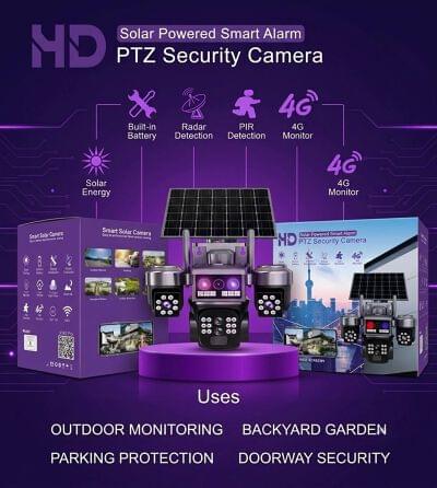 Ptz solar alarm 4 g camera