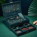 3 layer jwellery organizer green